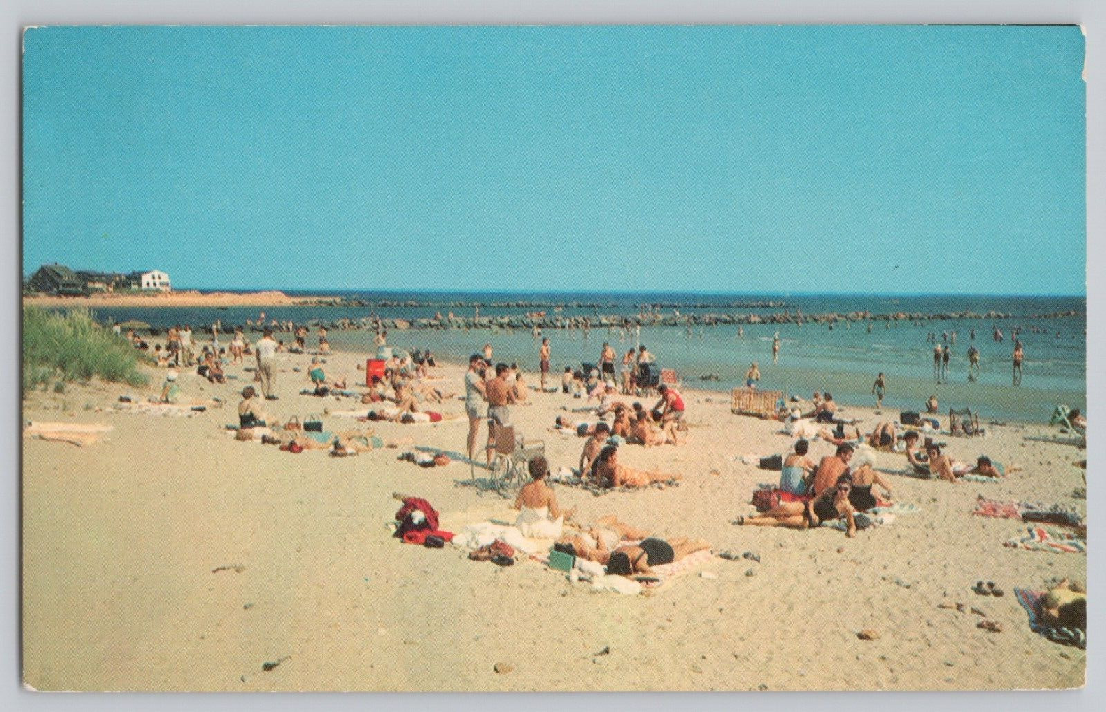 Vintage Postcard Beach At Green Harbor Marshfield Mass