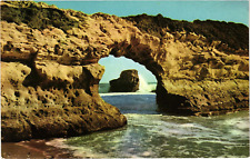 Natural Bridge Swanton Beach Santa Cruz Union Oil 76 Gasoline Postcard c1950s picture