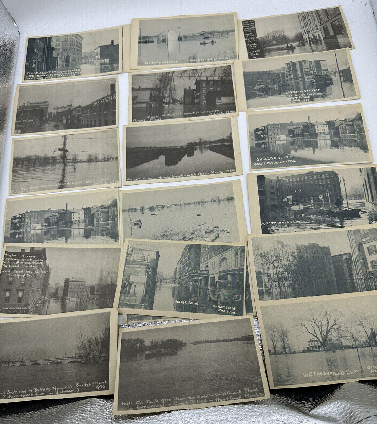 Great Vintage Set 29 Great Flood Hartford East Hartford Postcard Set Photographs