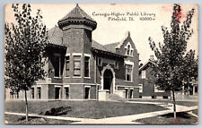Vintage Postcard IL Pittsfield Carnegie-Higbee Public Library Divided Back picture