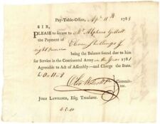 Pay Order Signed by Oliver Wolcott Jr. - 1780's dated War Payment Order for Serv picture