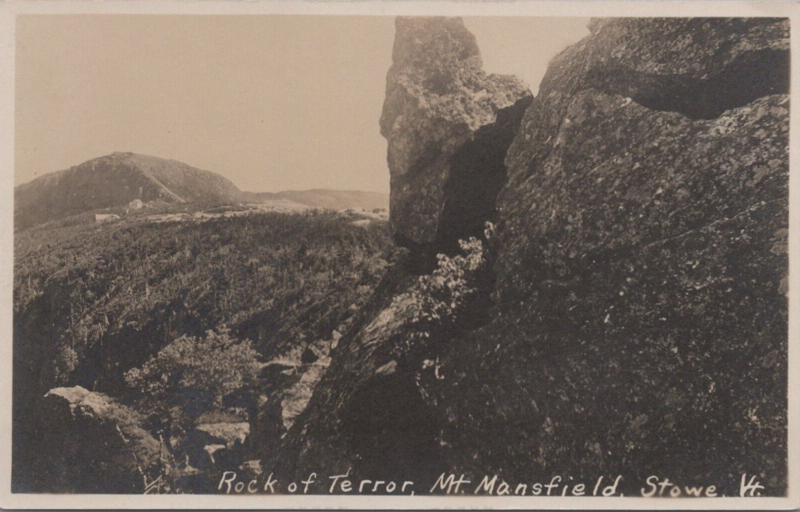 Stowe Vermont Rock of Terror Mt Mansfield RPPC Vintage Unposted