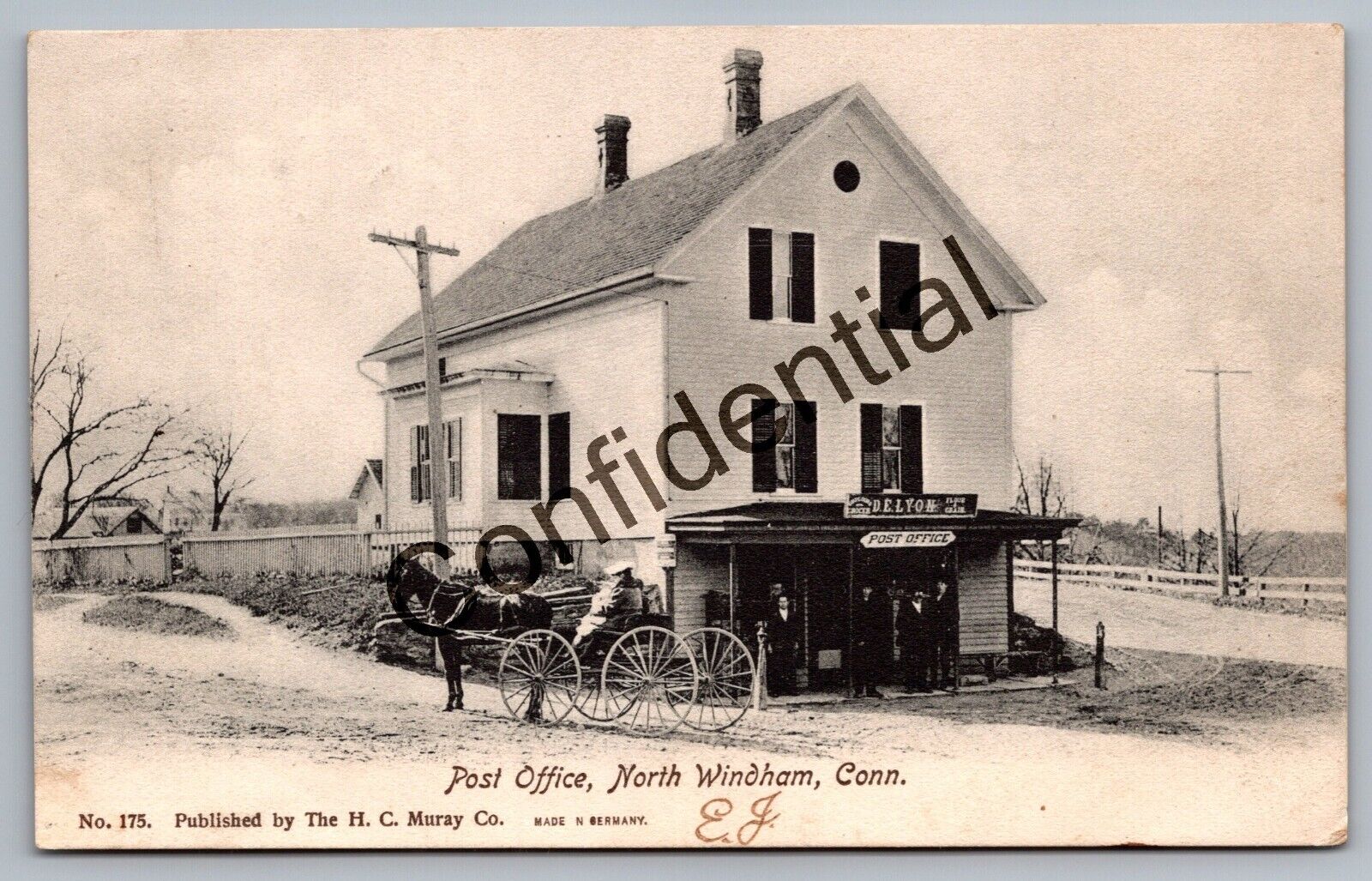 Post Office Store & Horse And Wagon At North Windham CT Connecticut 1907 H455