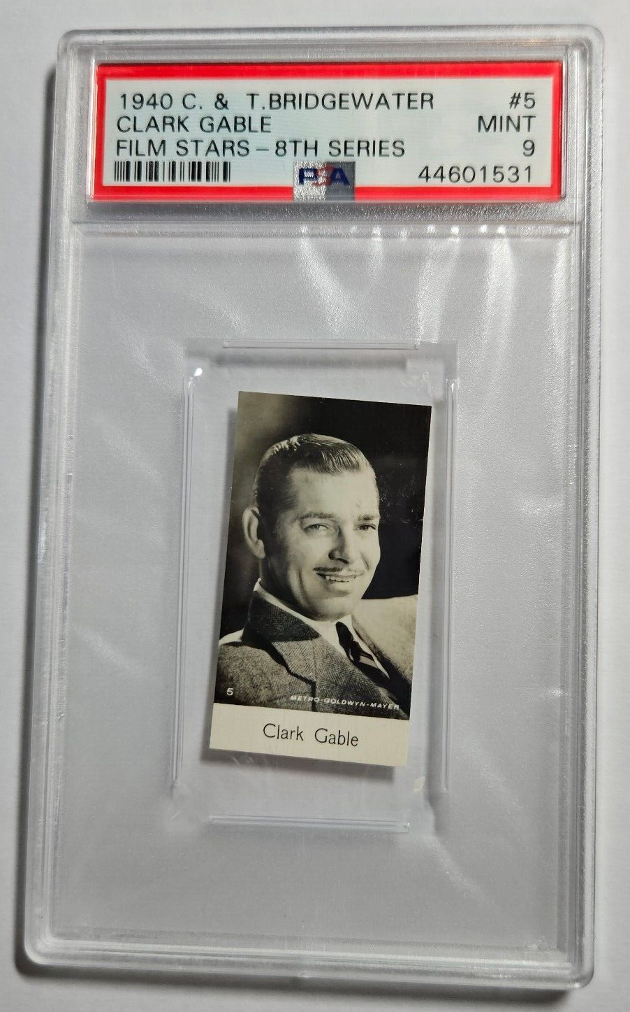 1940 C &T Bridgewater Film Stars 8th Series #5 Clark Gable PSA 9 MINT