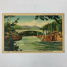 Postcard Wyoming Yellowstone WY Chittenden Bridge Washburn Mountain 1941 Posted picture