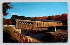 West Dummerston Vermont Scenic Old Covered Bridge Chrome Cancel WOB Postcard picture