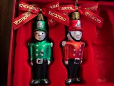 WATERFORD Holiday Heirlooms Set 2 Toy Soldier Ornaments Green Red picture