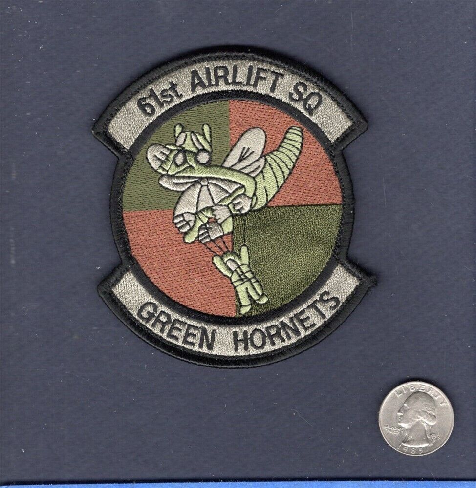 61st AS Green Hornets USAF C-130 Hercules Airlift Squadron Patch +V