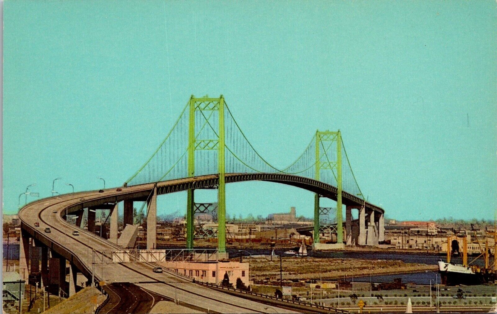 Postcard Vincent Thomas Bridge San Pedro, California Vintage Unposted Chrome Era