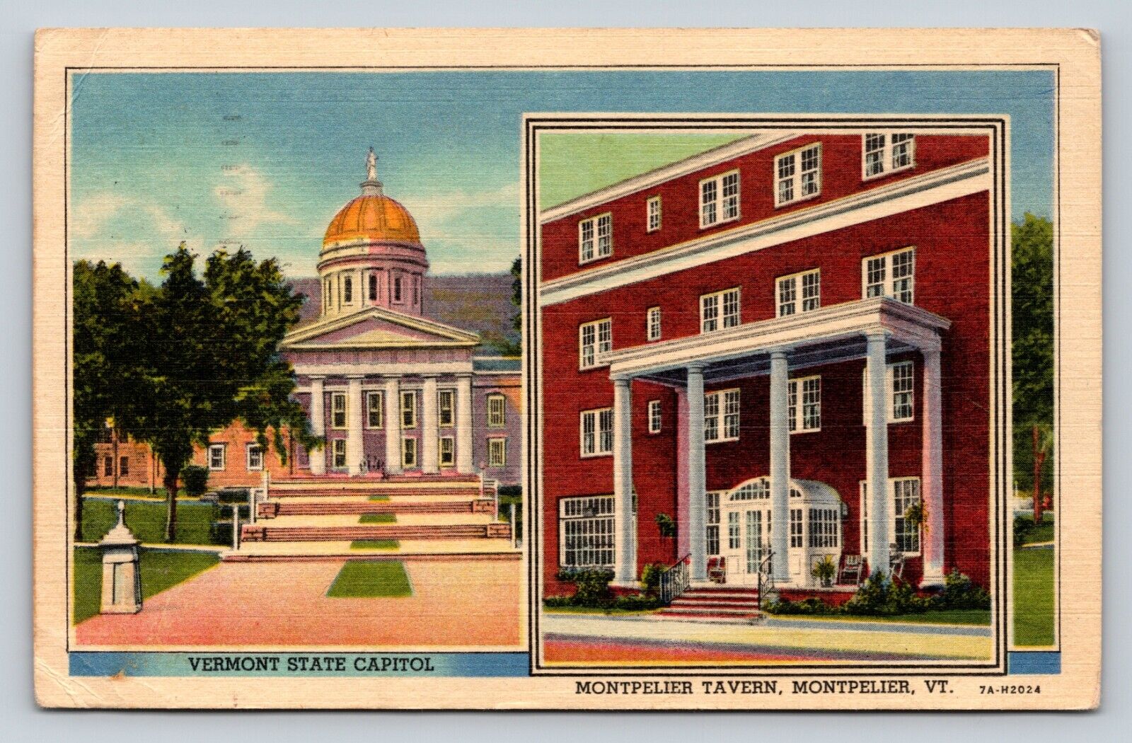 c1959 Vermont State Capital Montpelier Tavern Vermont VINTAGE Postcard