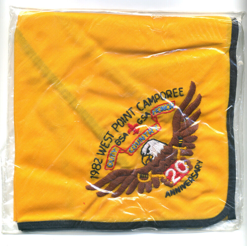 1982 West Point Camporee Embroidered Boy Scout Neckerchief & Patch BSA GSA 