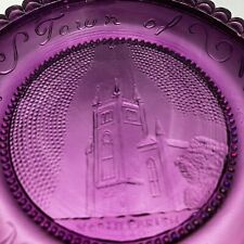 North Andover MA North Parish Church Art Glass Gift 1996 VTG Pairpoint Cup Plate picture