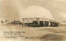 RPPC Postcard Bakersfield CA Karnes & Clotfelter Gas Station Junction Chester Av picture