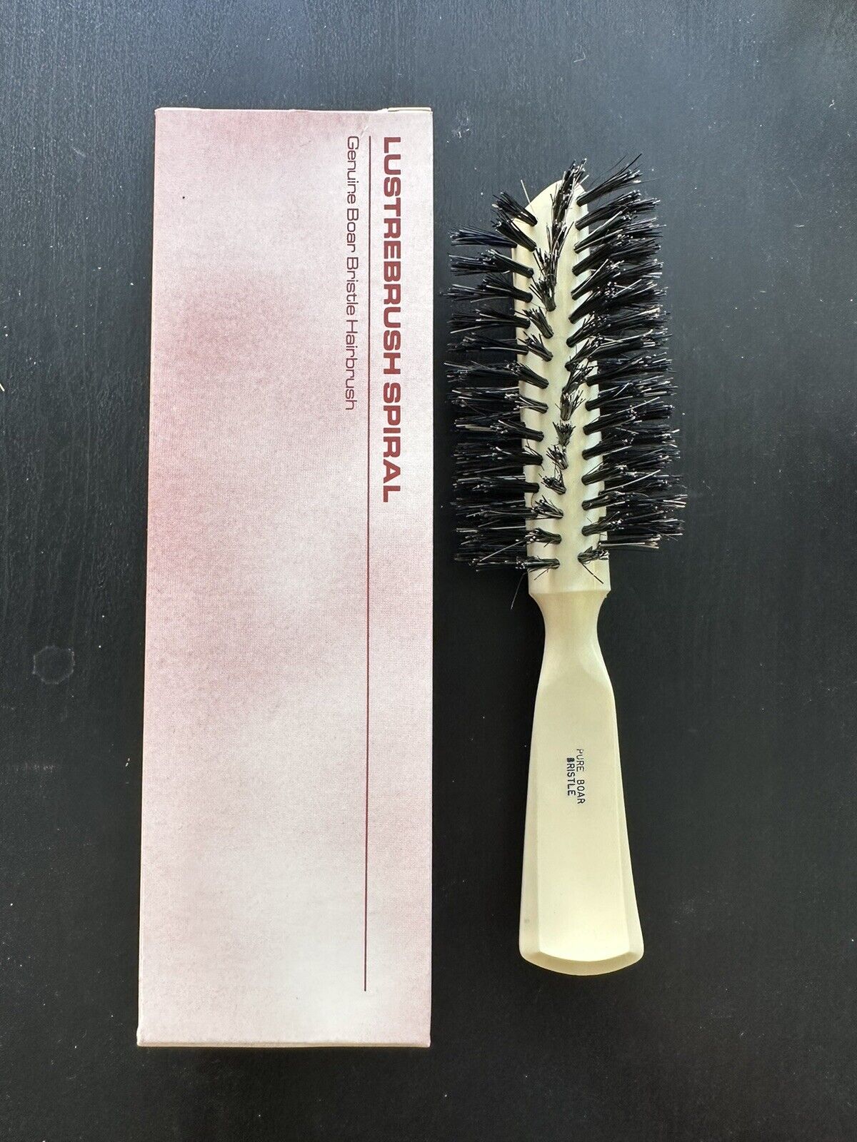 NEW Vintage FULLER Brush Lustrebrush Spiral Boar Bristle Hairbrush #532