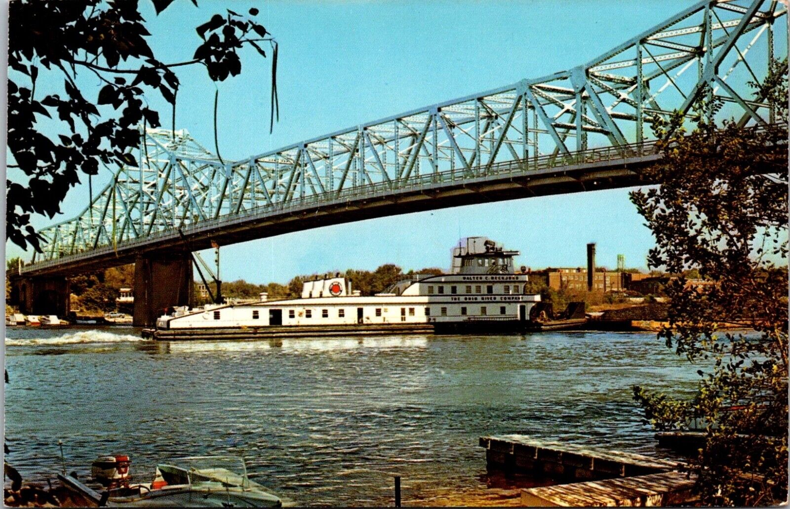 PostcardThe Illinois River A Great Waterway Vintage Unposted Chrome Era