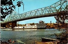 PostcardThe Illinois River A Great Waterway Vintage Unposted Chrome Era picture