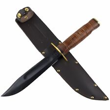 J. Adams Sheffield England Israeli Commando Fixed Blade Knife Leather Wrapped picture
