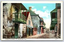 Charlotte Street View St Augustine Florida FL Vintage CURT TEICH Postcard picture