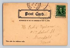 North Craftsbury VT Doane Type 3/4 1907 Orleans Co Odd Size Postcard Undvd Back picture