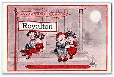 1915 Vacation Days Light Silvery Moon Night Royalton Minnesota Vintage Postcard picture