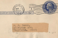 Vintage 1912 Postal Card Postcard Message Indianapolis Westfield Massachusetts picture