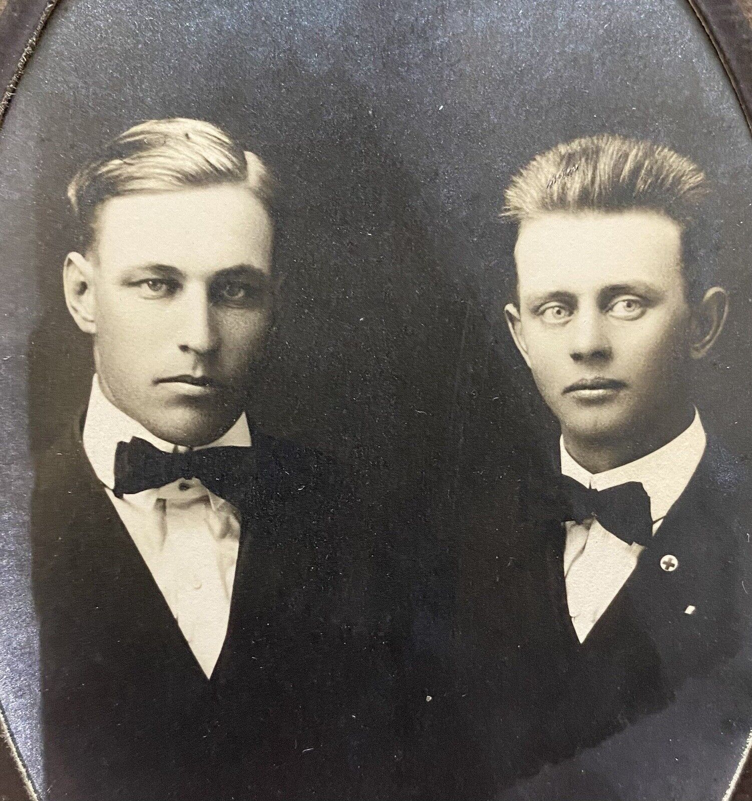Handsome Young Men Flattop Spiky Hairstyle Fairfax Minnesota Antique Photo