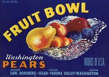 Fruit Bowl - Pear Crate Label - Washington picture