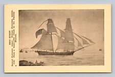 Essex Institute Tall Schooner Ship Series c1920s-30s Postcard #6 BRIG SUKEY picture