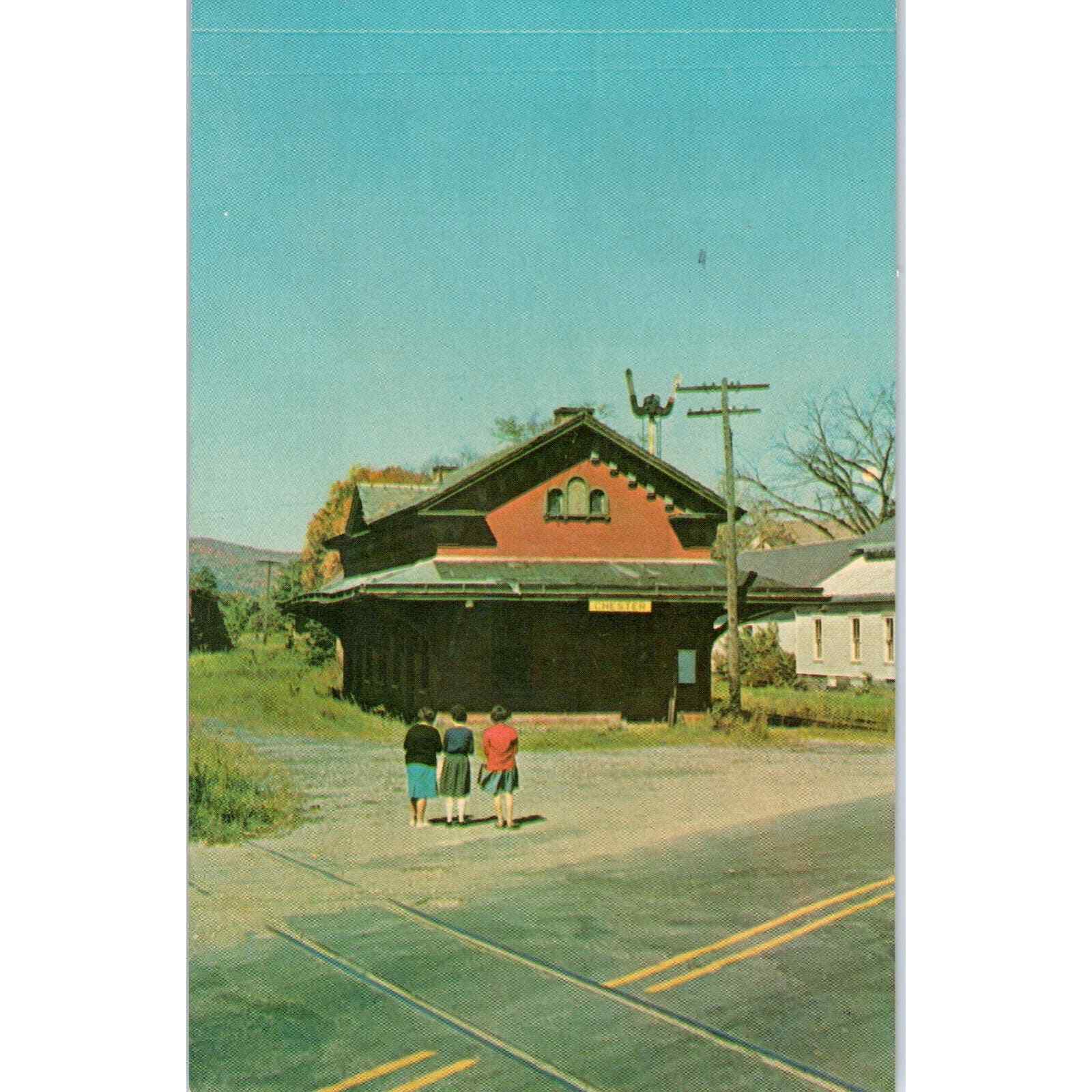 Rutland Railroad Station Chester Vermont Vintage Postcard PD1