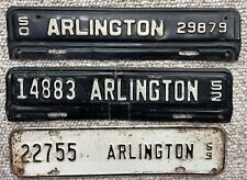 3 Arlington Virginia License Plate Toppers, 1950, ‘52, & ‘55, Vintage used picture