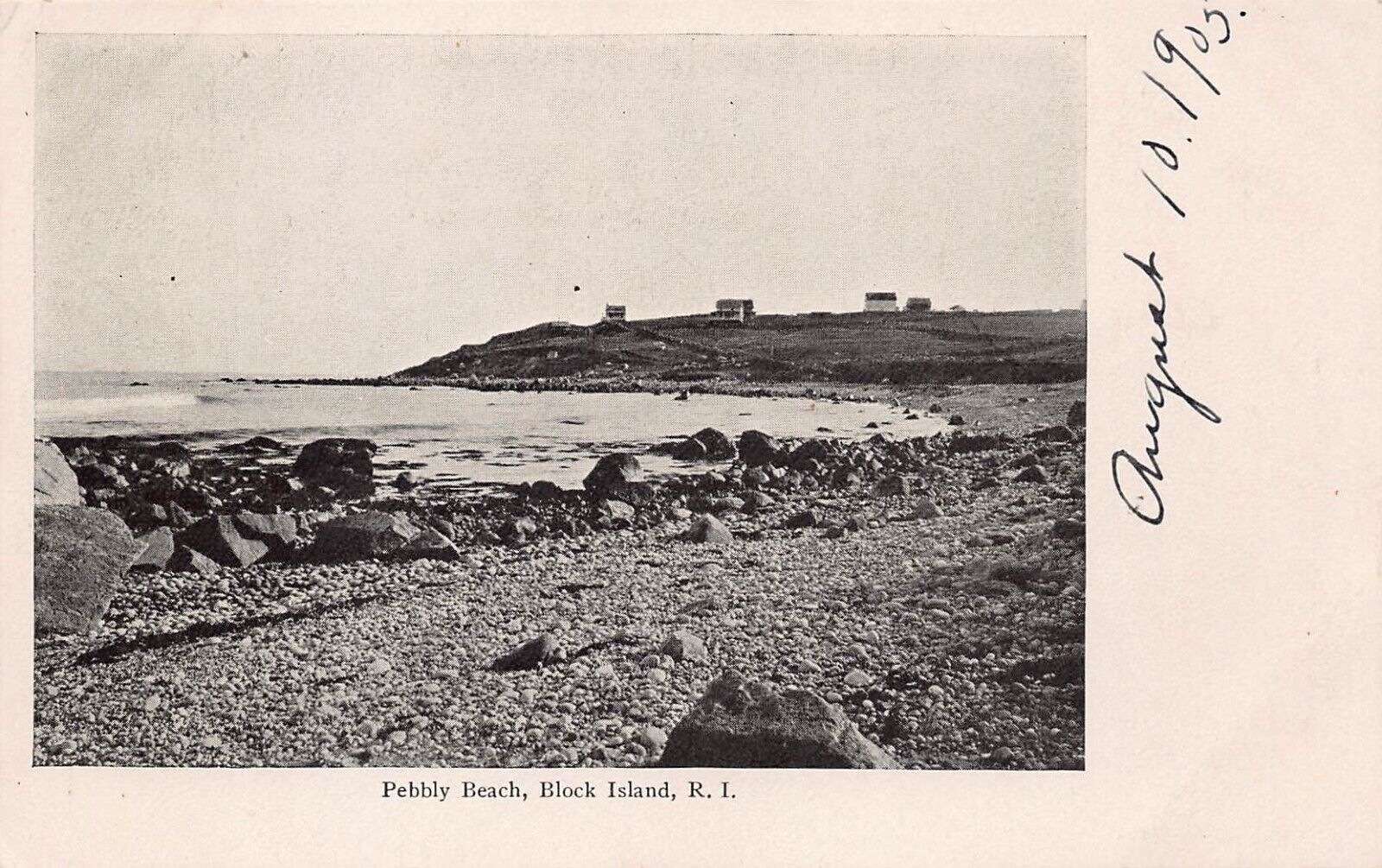 New Shoreham RI Rhode Island Pebbly Beach Block Island c1905 Vtg Postcard C31