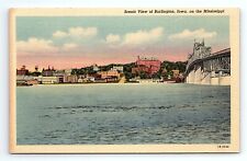 Scenic View Of Burlington Iowa On The Mississippi Vintage Postcard picture