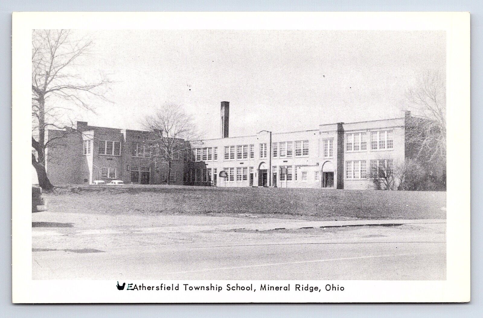 Postcard Weathersfield Township School Mineral Ridge Ohio OH