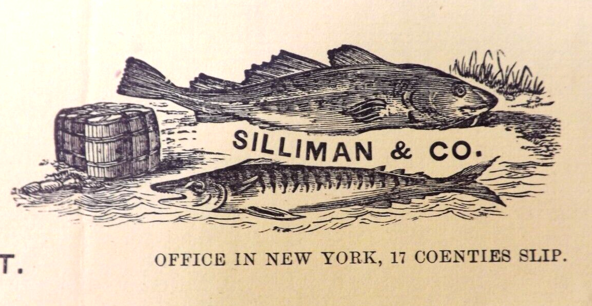 1870 BILLHEAD SILLIMAN & CO. TROY NY PORK FISH SALT LARD CEMENT SAND