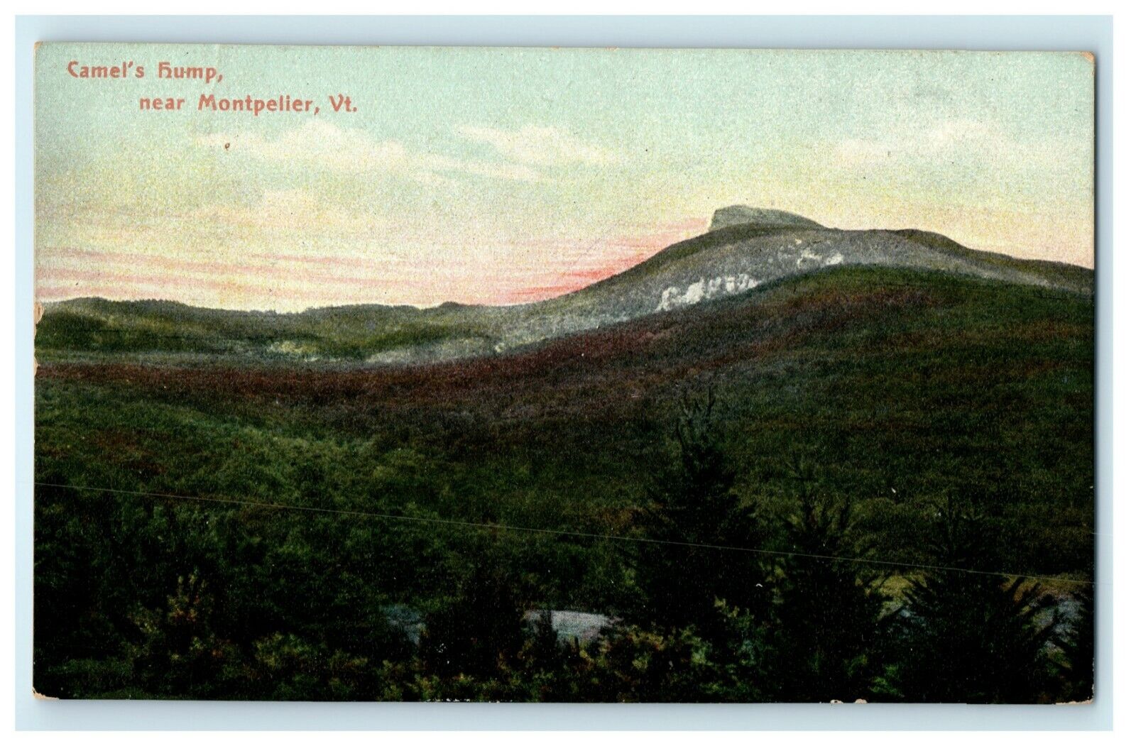 1910 Camel's Hump Montpelier Vermont VT RPO Train Posted Postcard