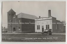 Creamery, City Hall, street, Bird Island, Minnesota; history photo postcard RPPC picture