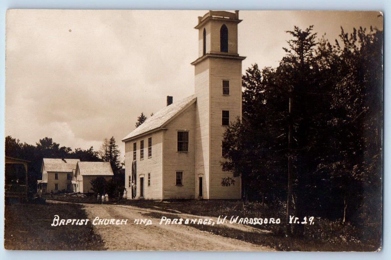 Wardsboro Vermont VT Postcard RPPC Photo Baptist Church And Parsonage c1910's