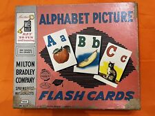 Milton Bradley ~ ALPHABET PICTURE FLASH CARDS ~ Retro Images 1957 ~ Cool picture