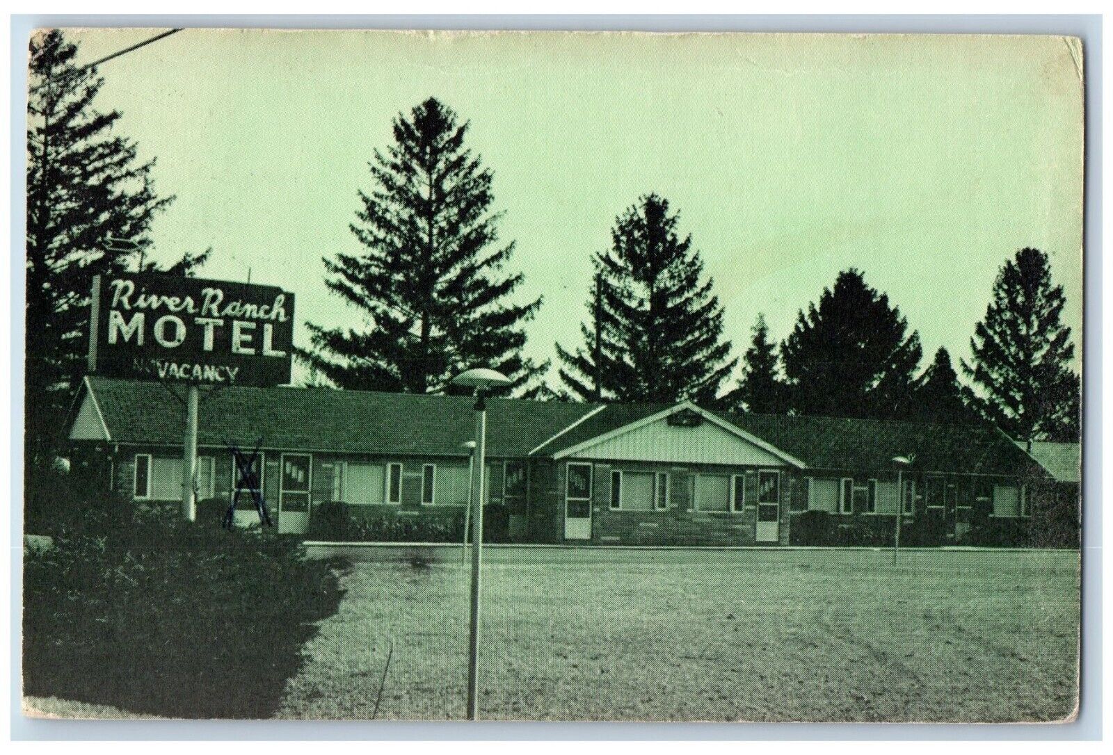 Waterville Ohio Postcard River Ranch Motel Building Exterior View 1967 Antique