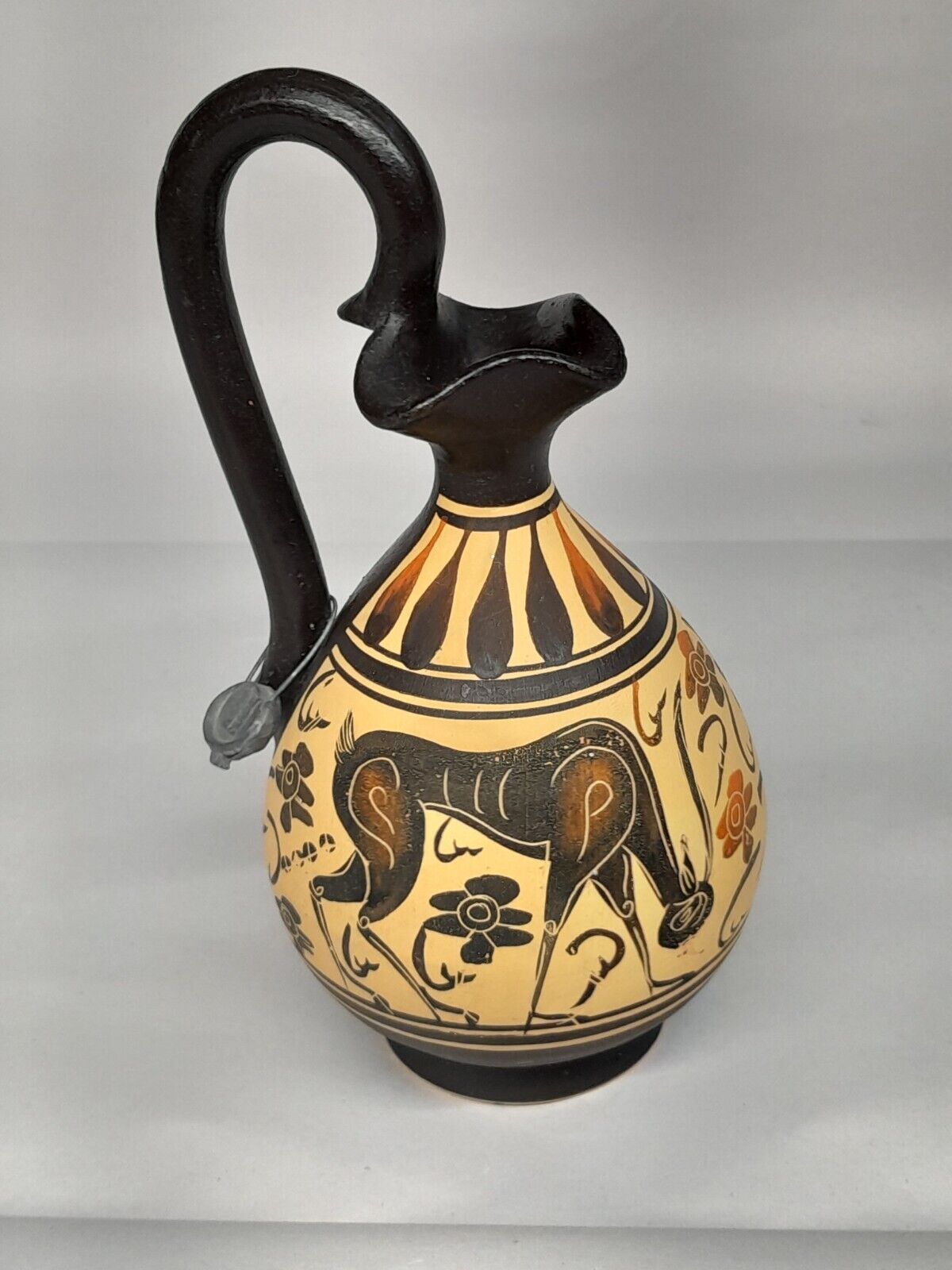 Antique Grecian Pottery Vase Exact Copy No 52 550 B.C. Museum Corinth Vessel