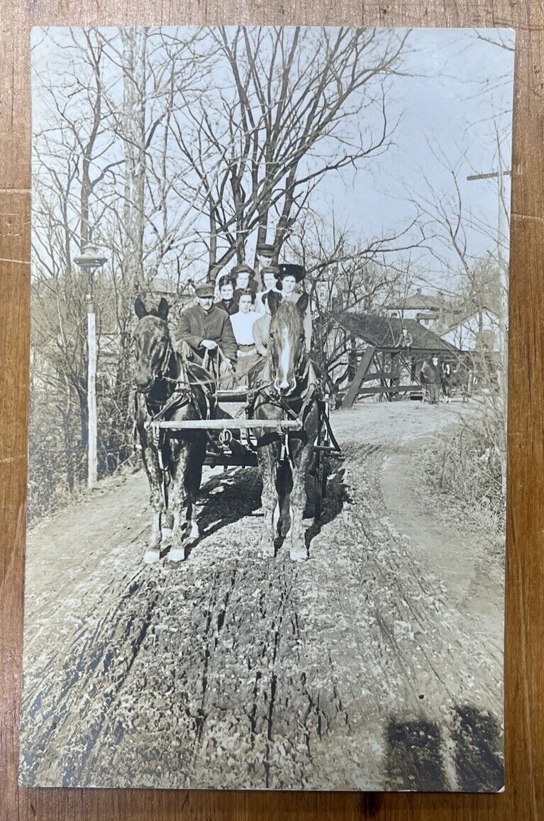 Danville Ohio Horse Wagon RPPC 1910