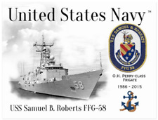USS SAMUEL B. ROBERTS FFG-58 FRIGATE   -  Postcard picture