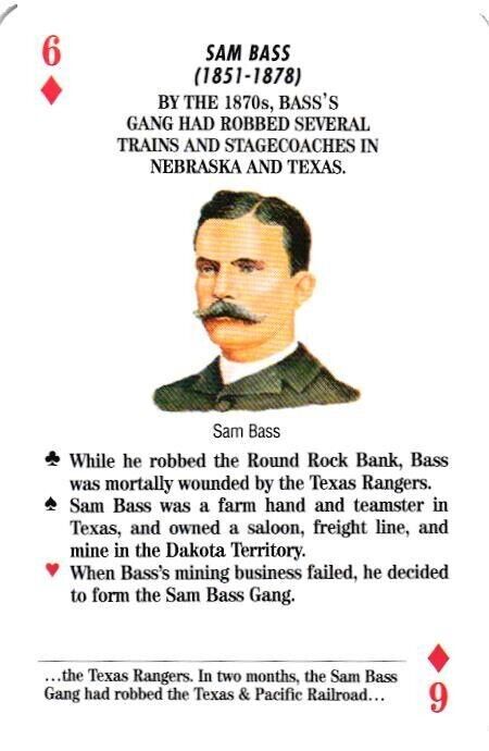 Sam Bass Outlaws of the Old West Playing Card