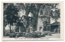Canaan CT Christ Church & Soldiers Monument Postcard Connecticut picture