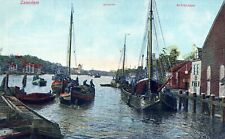 Boats on River Zaandam Netherlands Holland Unposted Postcard picture