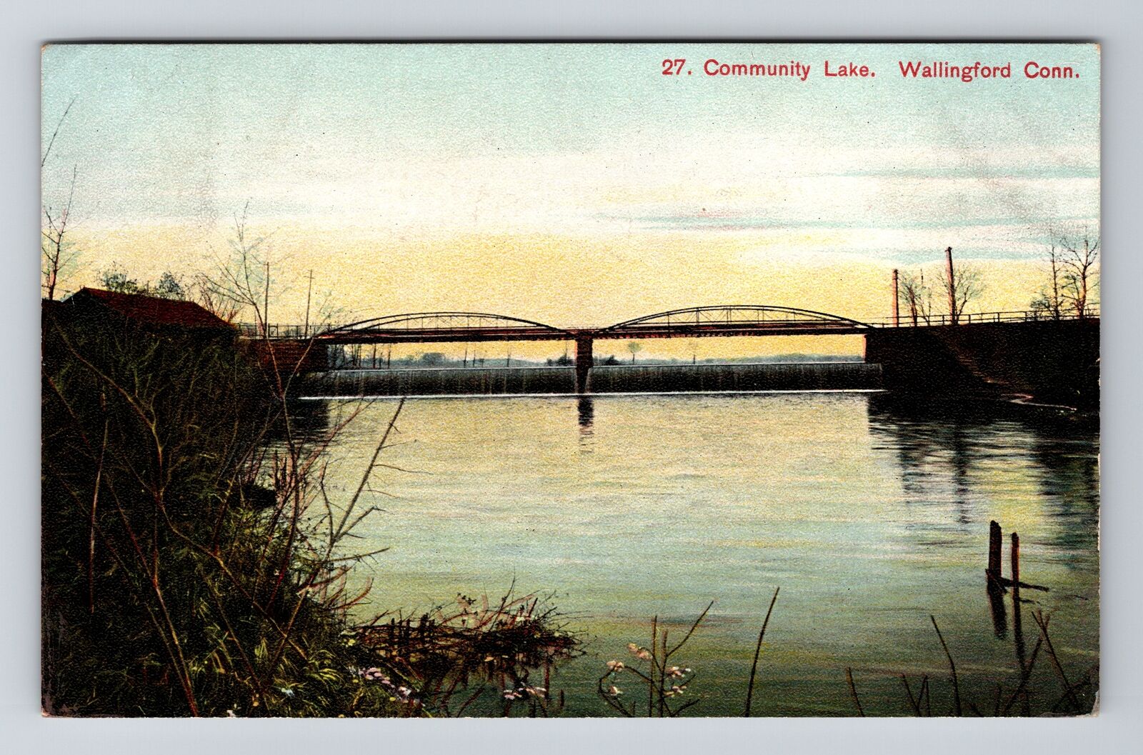 Wallingford CT-Connecticut, Community Lake, Vintage c1906 Postcard