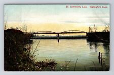 Wallingford CT-Connecticut, Community Lake, Vintage c1906 Postcard picture