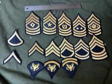 US Army Patch Set ( Dress Blues E2 to CSM /A -x2) one of each pay grade / rank  picture