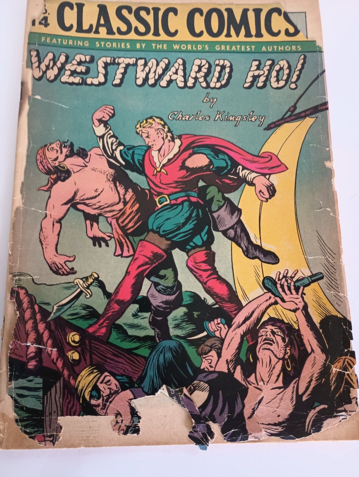 Classic Comics #14 Westward Ho 1946 Charles Kingsley HTF See Pics