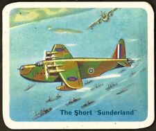 1940s SHORT SUNDERLAND Seaplane CRACKER JACK Lowney Planes V407 WW2 Card picture